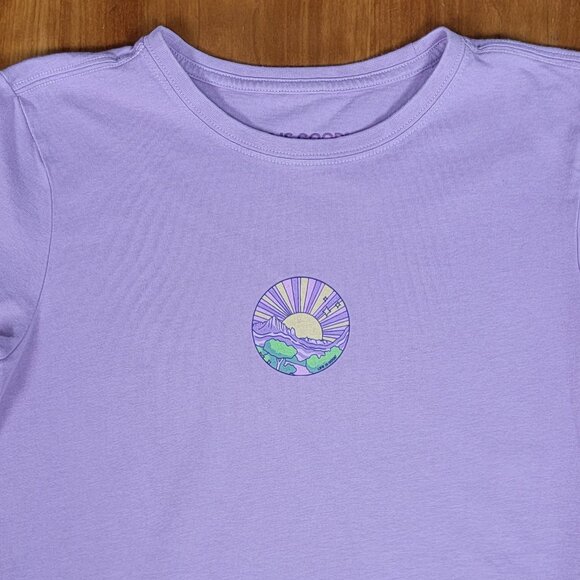 Life Is Good Lavender Crew Neck Short Sleeve Crusher Sunset Tee - S - Picture 4 of 11
